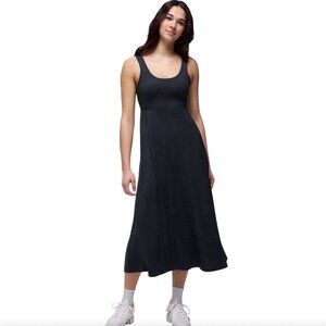 Prana Lata Beach Dress Shadow Linea Black Grey Small S